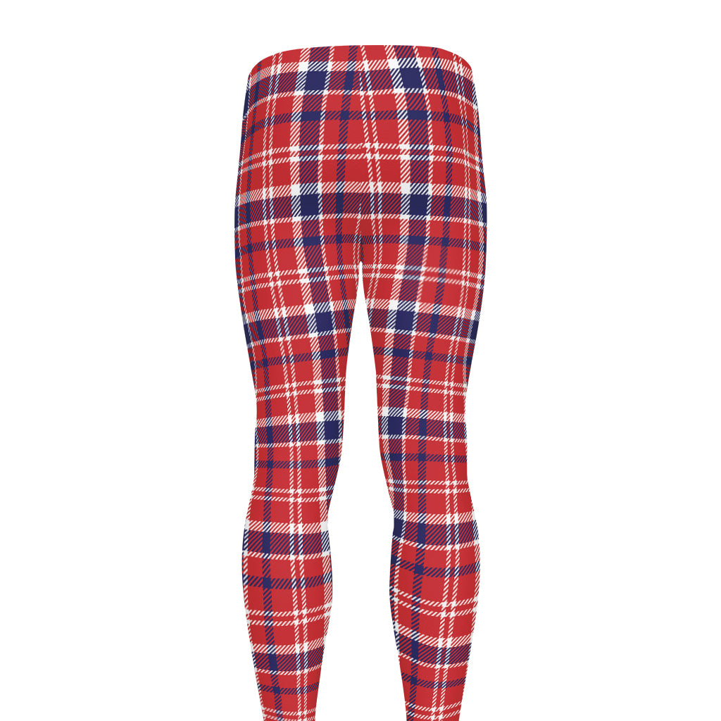 4th of July American Plaid Print Men's leggings