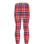 4th of July American Plaid Print Men's leggings