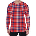 4th of July American Plaid Print Men's Long Sleeve T-Shirt
