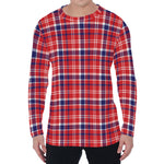 4th of July American Plaid Print Men's Long Sleeve T-Shirt