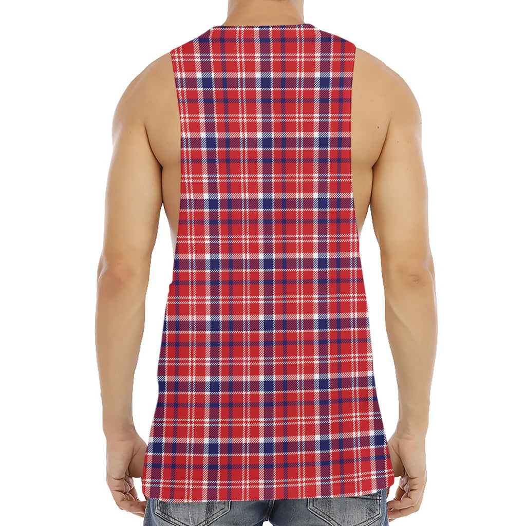 4th of July American Plaid Print Men's Muscle Tank Top