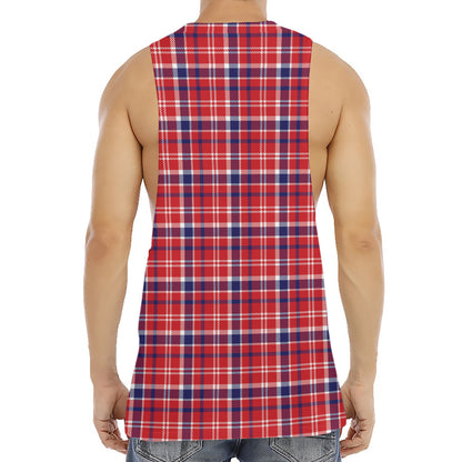 4th of July American Plaid Print Men's Muscle Tank Top