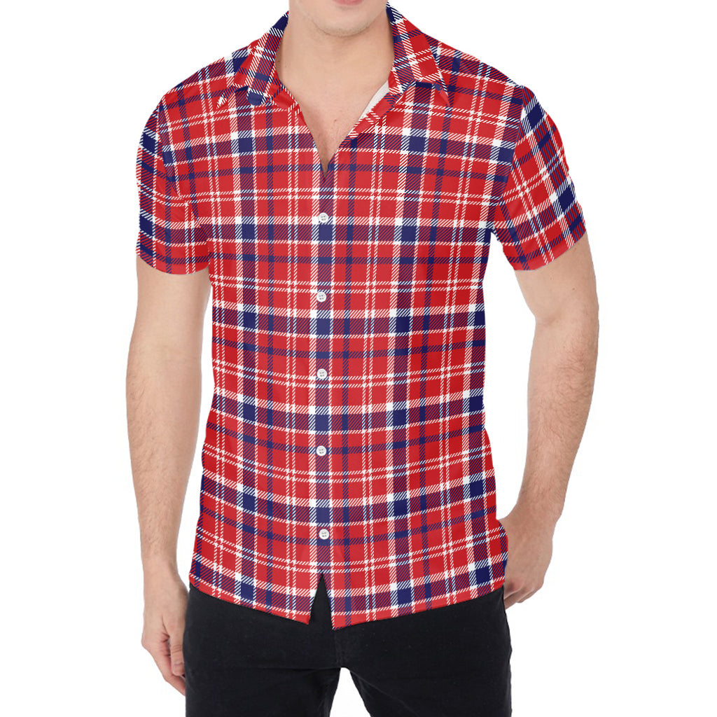 4th of July American Plaid Print Men's Shirt