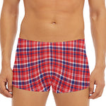 4th of July American Plaid Print Men's Short Boxer Briefs