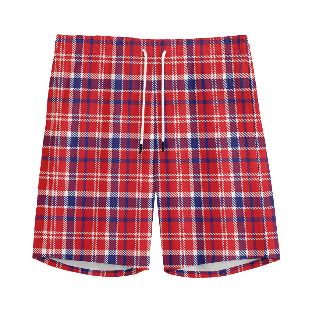 4th of July American Plaid Print Men's Sports Shorts
