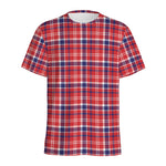 4th of July American Plaid Print Men's Sports T-Shirt