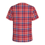 4th of July American Plaid Print Men's Sports T-Shirt