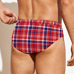 4th of July American Plaid Print Men's Swim Briefs