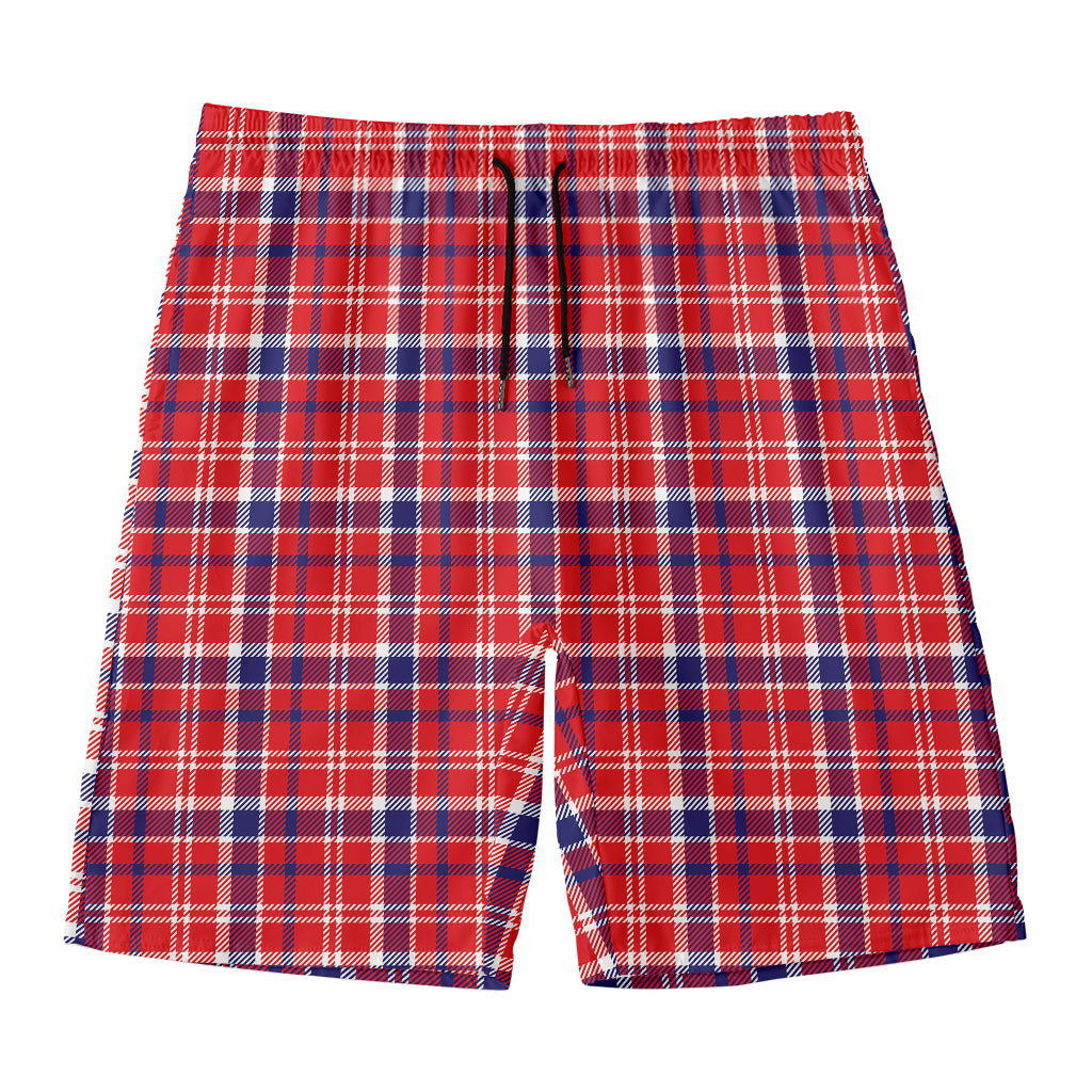 4th of July American Plaid Print Men's Swim Trunks