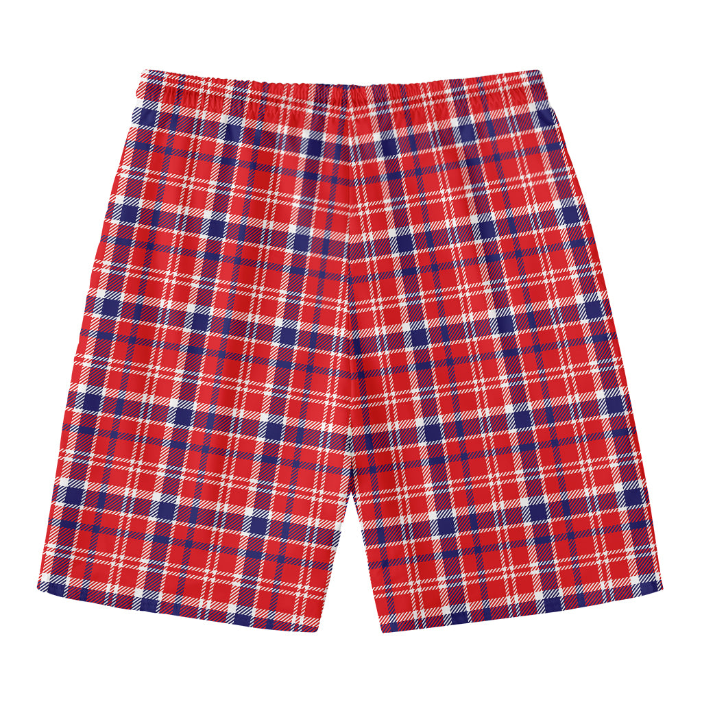 4th of July American Plaid Print Men's Swim Trunks