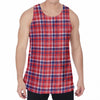 4th of July American Plaid Print Men's Velvet Tank Top