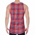 4th of July American Plaid Print Men's Velvet Tank Top