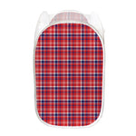 4th of July American Plaid Print Mesh Laundry Hamper