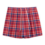 4th of July American Plaid Print Mesh Shorts