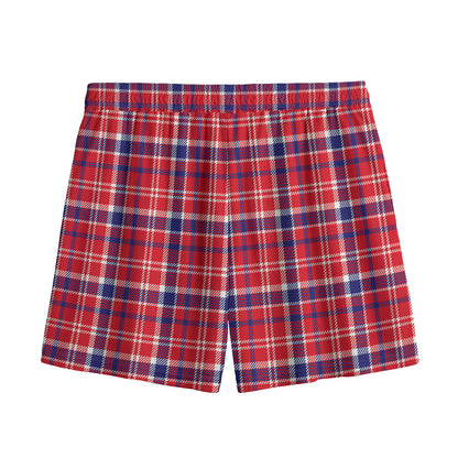 4th of July American Plaid Print Mesh Shorts