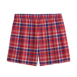 4th of July American Plaid Print Mesh Shorts