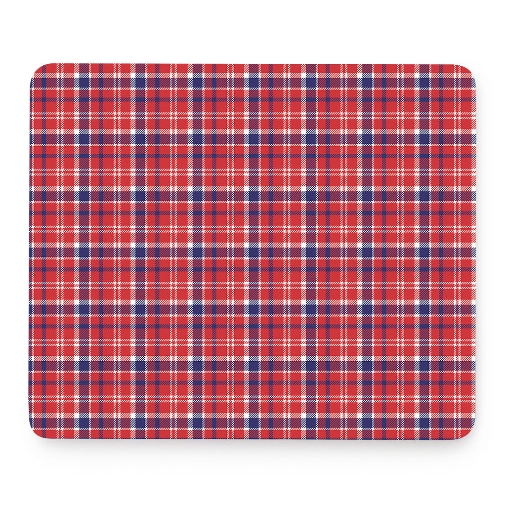 4th of July American Plaid Print Mouse Pad