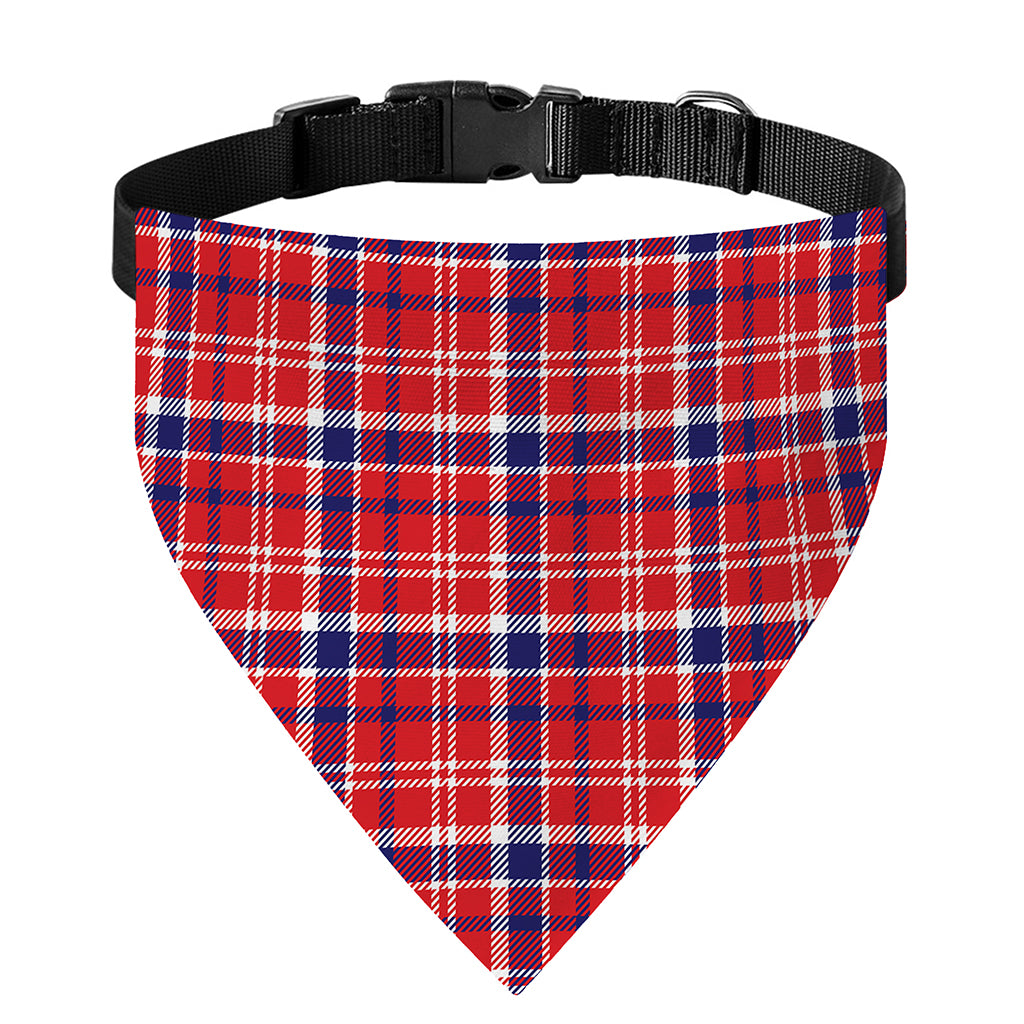 4th of July American Plaid Print Over The Collar Dog Bandana