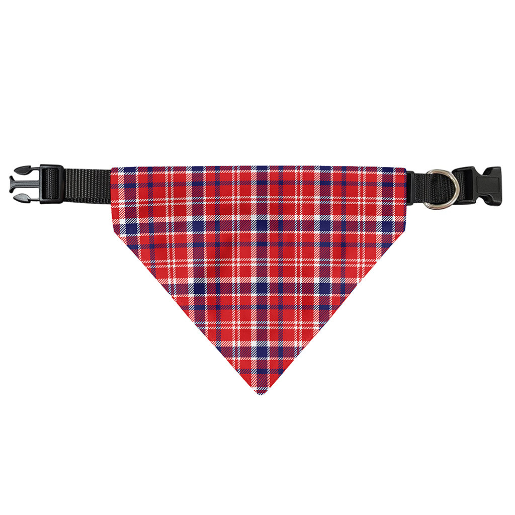4th of July American Plaid Print Over The Collar Dog Bandana