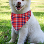 4th of July American Plaid Print Over The Collar Dog Bandana