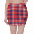 4th of July American Plaid Print Pencil Mini Skirt