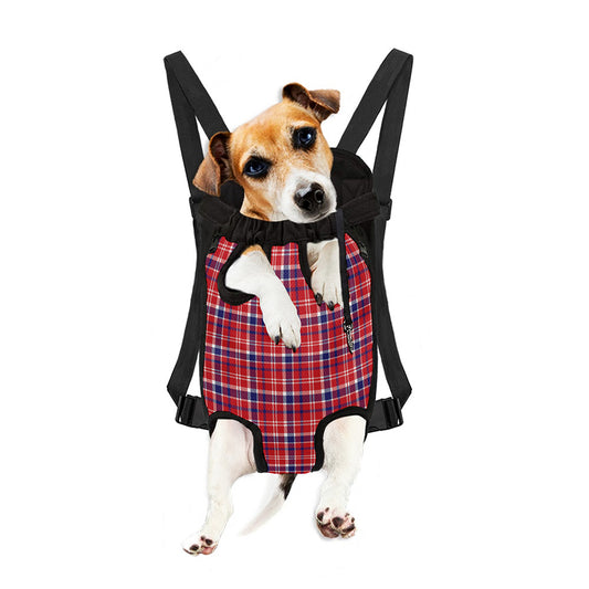 4th of July American Plaid Print Pet Carrier Backpack