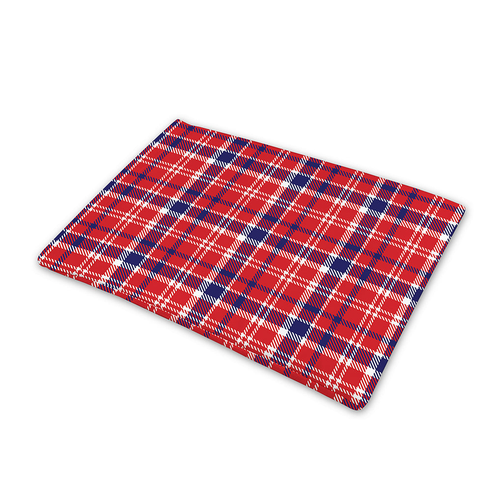 4th of July American Plaid Print Pet Cooling Mat Cover