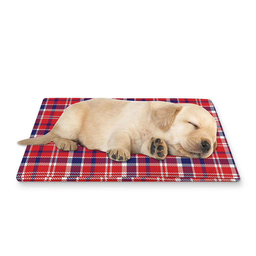 4th of July American Plaid Print Pet Cooling Mat Cover