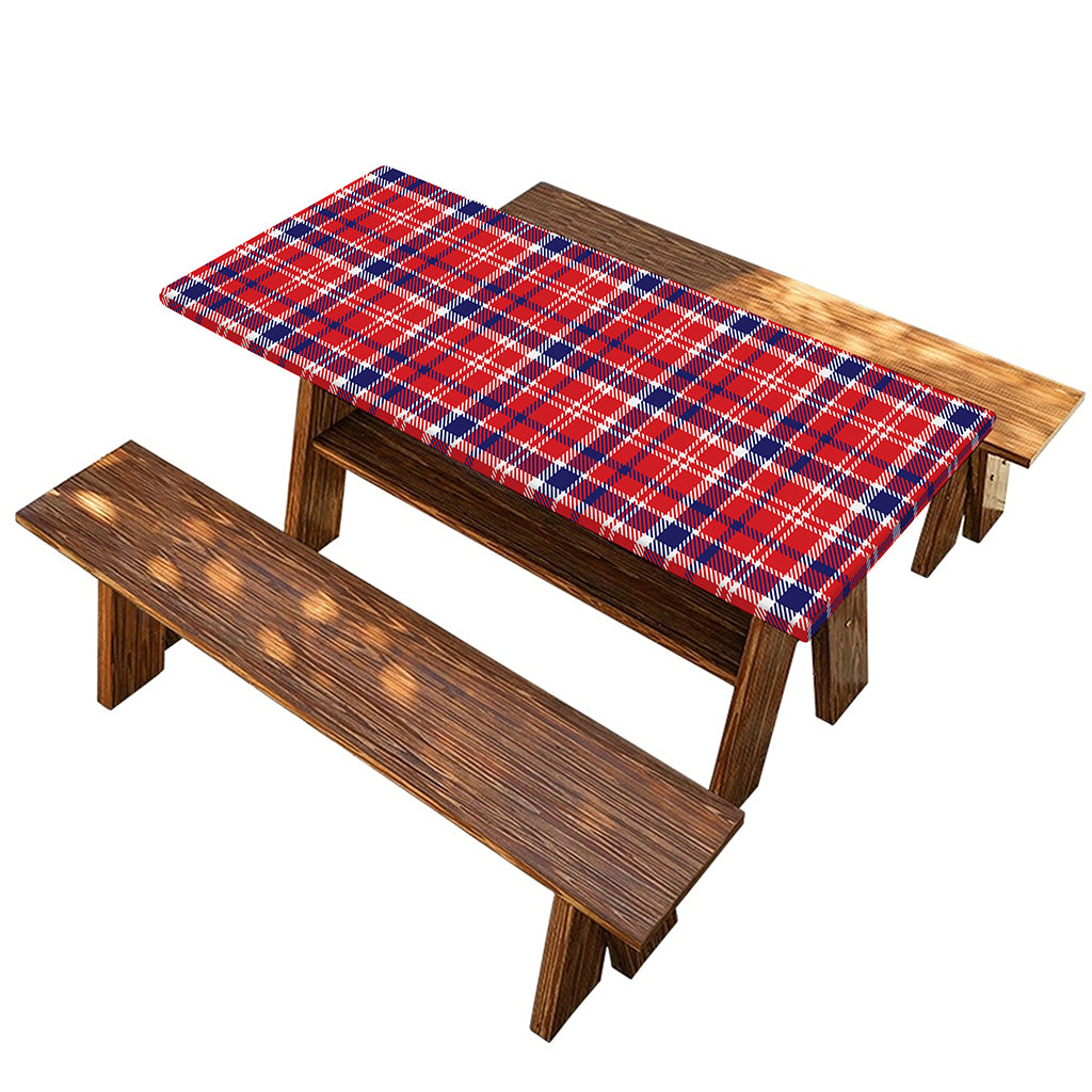 4th of July American Plaid Print Picnic Table Cover