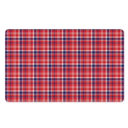 4th of July American Plaid Print Polyester Doormat