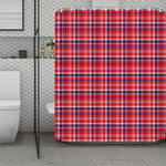 4th of July American Plaid Print Polyester Shower Curtain