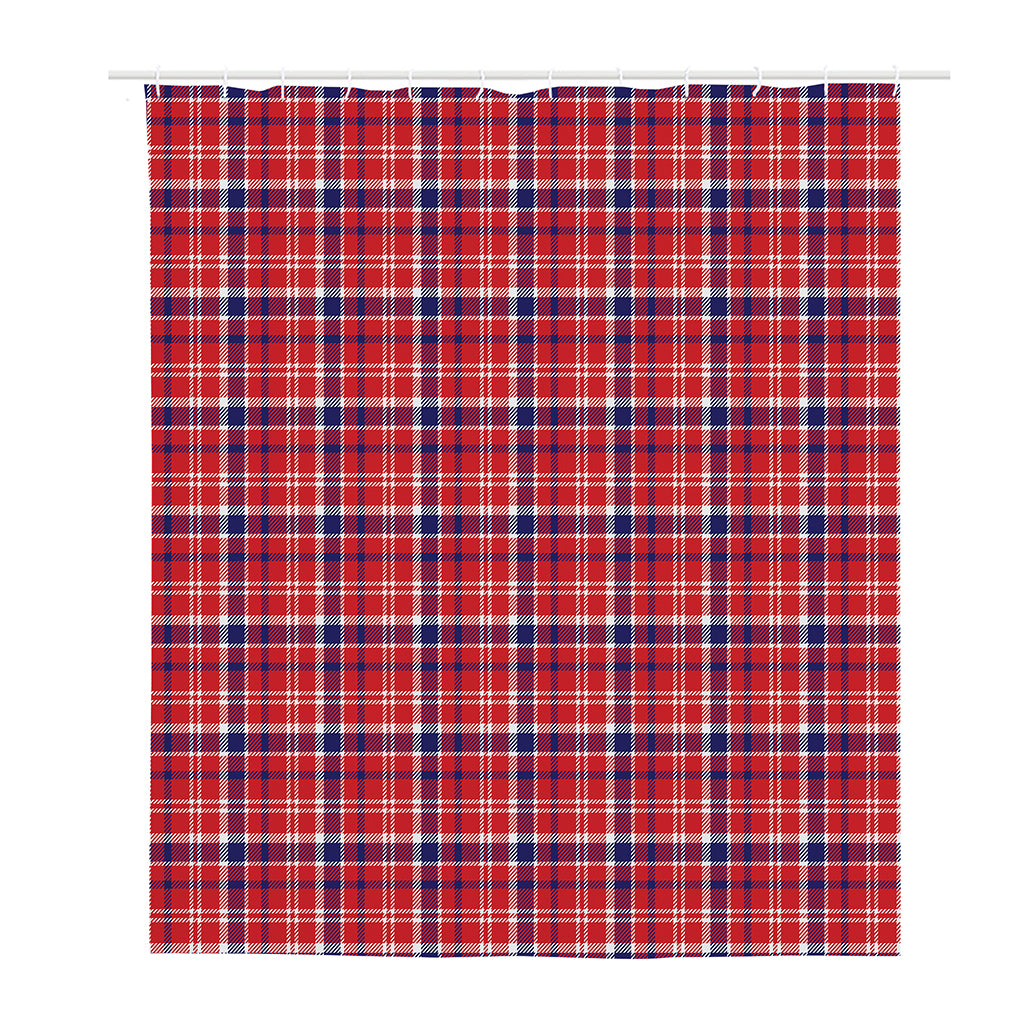 4th of July American Plaid Print Polyester Shower Curtain