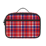 4th of July American Plaid Print Portable Lunch Bag