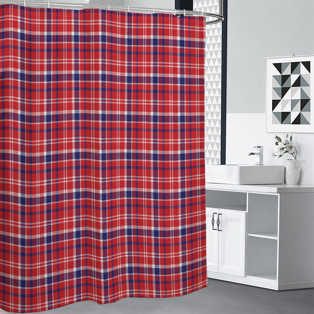 4th of July American Plaid Print Premium Shower Curtain