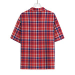 4th of July American Plaid Print Rayon Hawaiian Shirt