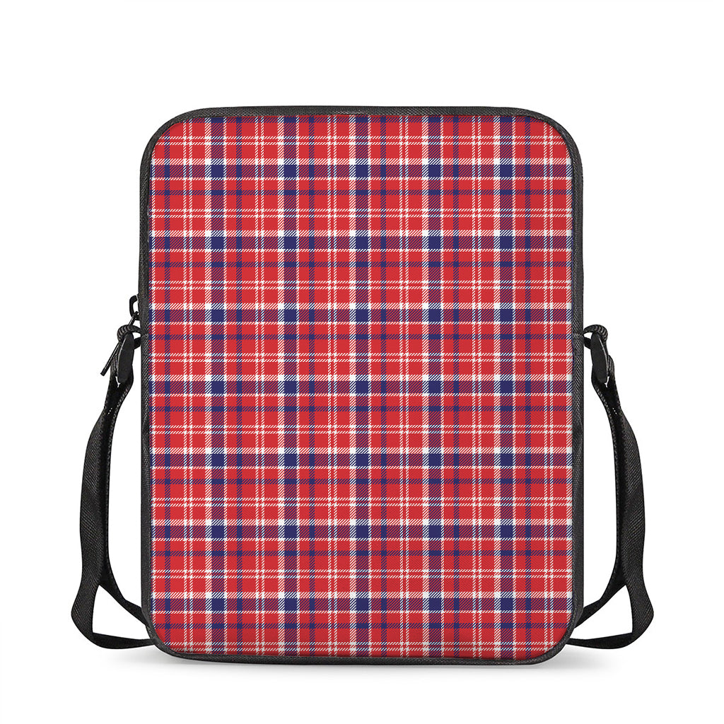 4th of July American Plaid Print Rectangular Crossbody Bag