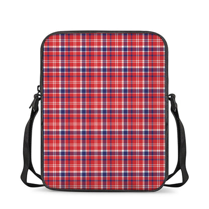 4th of July American Plaid Print Rectangular Crossbody Bag