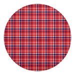 4th of July American Plaid Print Round Blanket