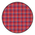 4th of July American Plaid Print Round Floor Mat