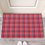 4th of July American Plaid Print Rubber Doormat