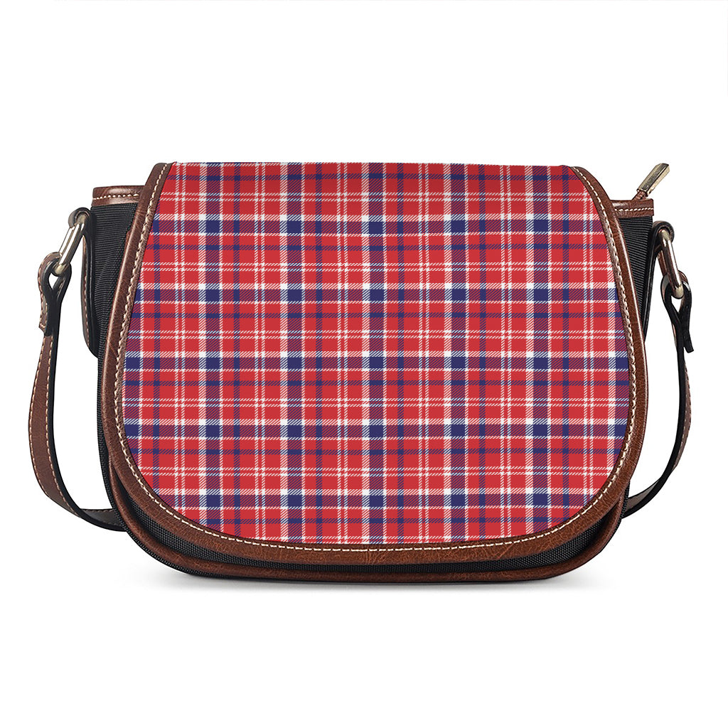 4th of July American Plaid Print Saddle Bag