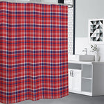 4th of July American Plaid Print Shower Curtain