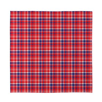 4th of July American Plaid Print Silk Bandana