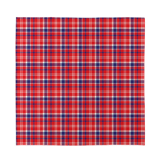 4th of July American Plaid Print Silk Bandana