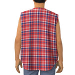 4th of July American Plaid Print Sleeveless Baseball Jersey