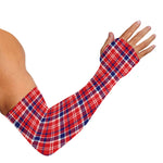 4th of July American Plaid Print Sun Protection Arm Sleeves