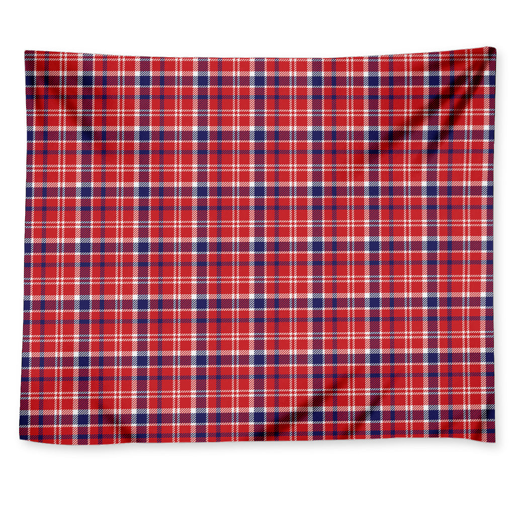 4th of July American Plaid Print Tapestry