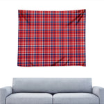 4th of July American Plaid Print Tapestry