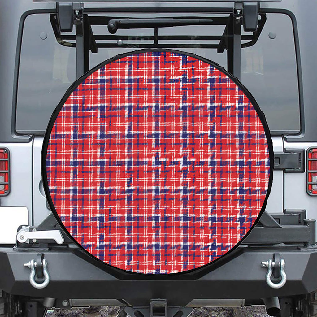 4th of July American Plaid Print Tire Cover
