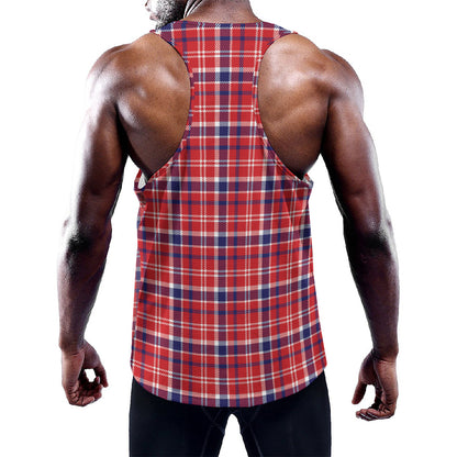 4th of July American Plaid Print Training Tank Top